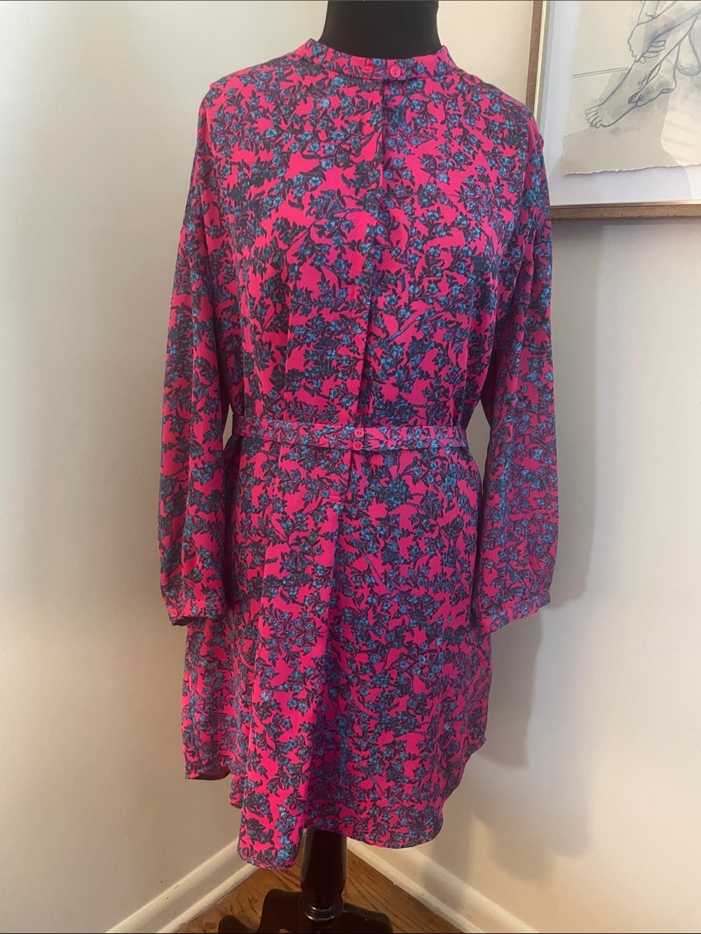 See By Chloe | women's floral mini dress belted with pockets-Size 12